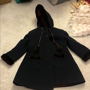 Kids Navy Blue Hooded Coat